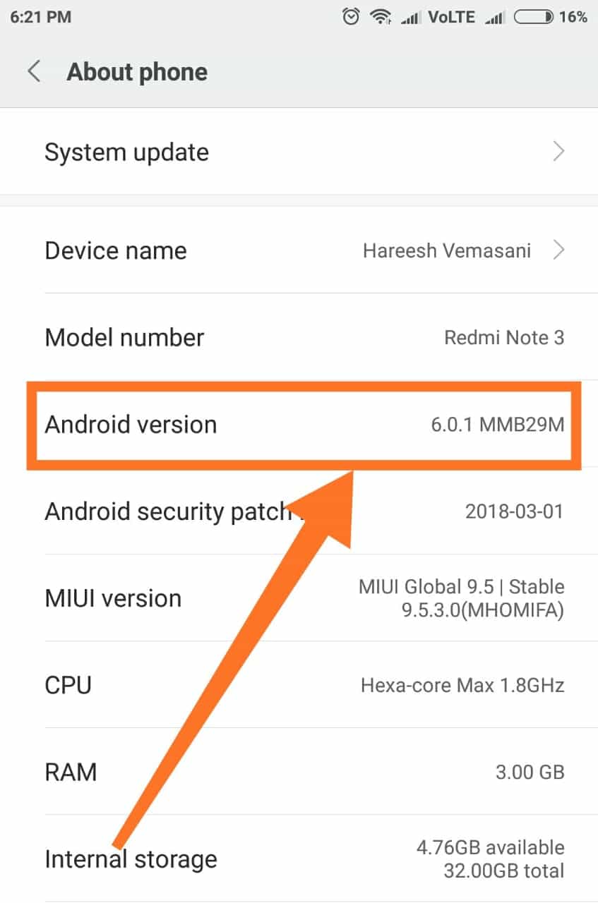 how to check android version -1