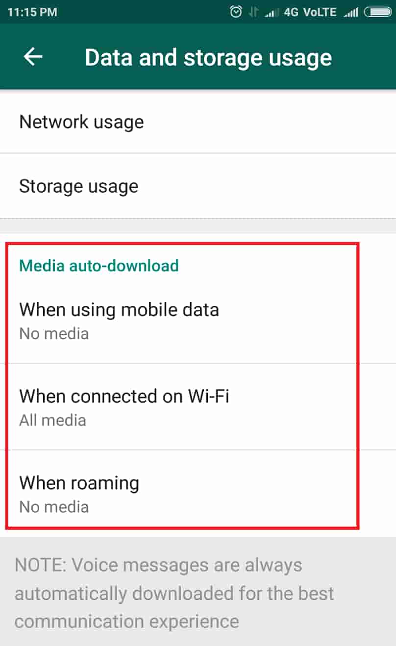 stop auto download in whatsapp